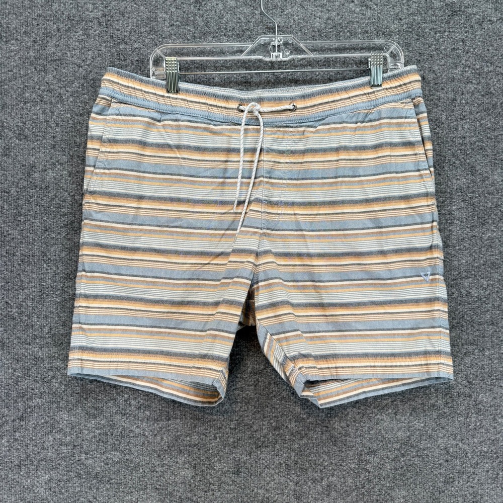 Vissla Sofa Surfer Shorts Mens XL Blue Striped Cotton Elastic Waist Beach Casual
